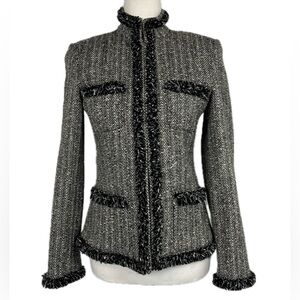 Rafaella Wool Blend Tweed Blazer Jacket Sz 6 Preppy Old Money Blair Ivy League